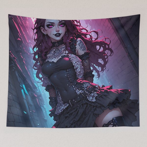 Item preview, Hot Halloween Anime Goth Girl Waifu 217 designed and sold by Your New Fixation.