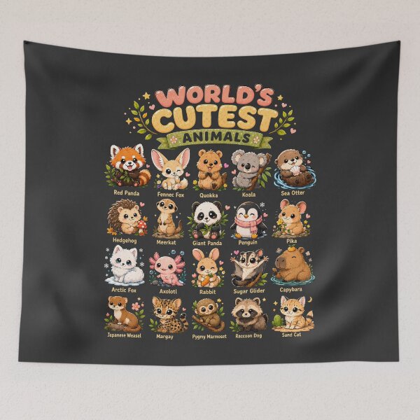 Item preview, Worlds Cutest Animals Kawaii Wildlife Chart Cute Animal designed and sold by JerdbordinShop.