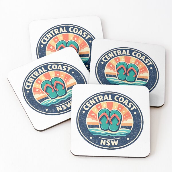 Item preview, Central Coast NSW – Retro Thongs | Aussie Beach Art | Coastal Sticker Design |  designed and sold by TheWombatShed.
