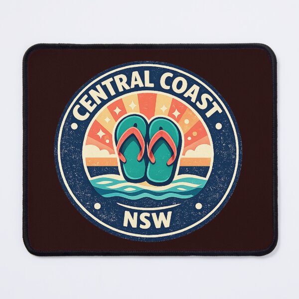 Item preview, Central Coast NSW – Retro Thongs | Aussie Beach Art | Coastal Sticker Design | designed and sold by TheWombatShed.