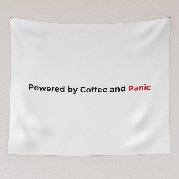 Item preview, Powered by Coffee and Panic Sticker designed and sold by coffeecup_.