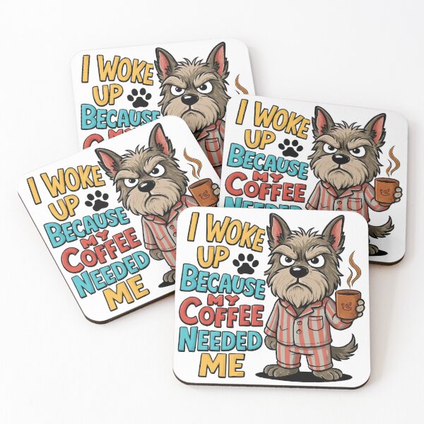 Item preview, I Woke Up Because My Coffee Needed Me Funny Grumpy Dog Coffee Lover designed and sold by LunaPixelStudio.