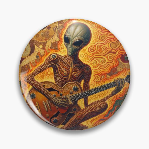 Item preview, Alien Guitar grooving in the flames designed and sold by 40degreesSouth.