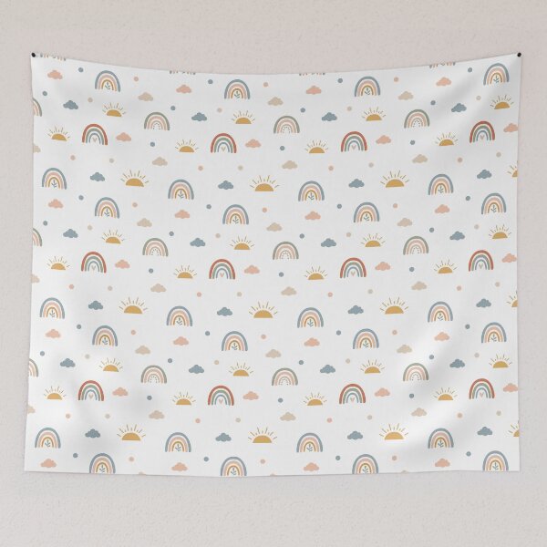 Item preview, Pastel Rainbow Sky Seamless Pattern designed and sold by CosmoPixelArts.