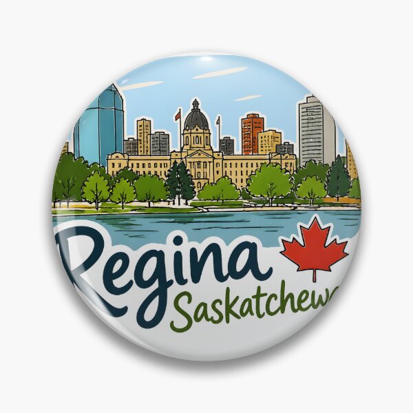 Item preview, Regina Saskatchewan Canada Cute Skyline Colorful Cityscape  designed and sold by HowToCanadian.