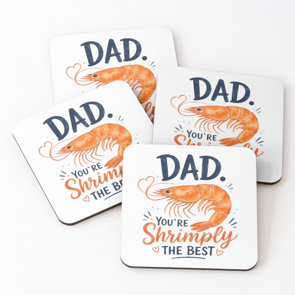 Item preview, Funny Shrimp Dad T-Shirt – “Dad, You’re Shrimply The Best” Watercolor Seafood Pun Design designed and sold by Verycutethings.