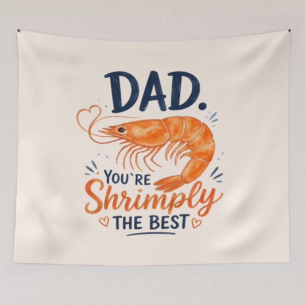 Item preview, Funny Shrimp Dad T-Shirt – “Dad, You’re Shrimply The Best” Watercolor Seafood Pun Design designed and sold by Verycutethings.