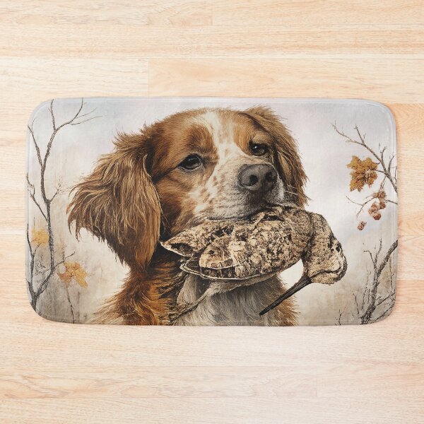 Item preview, Brittany Spaniel & Woodcock Hunt – Vintage Hunting Dog Art designed and sold by TammyHunterArt.