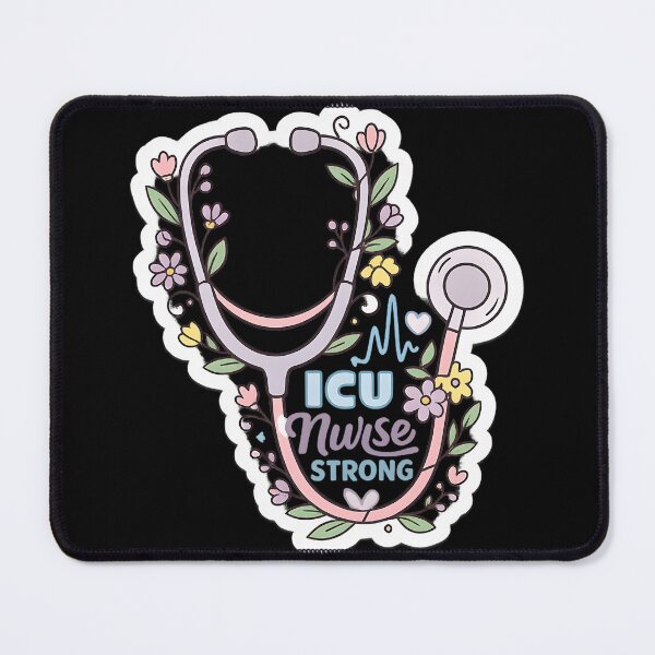 Item preview, ICU Nurse Strong Floral Stethoscope Sticker | Nurse Gift | Nurse Life designed and sold by VaultVibes.
