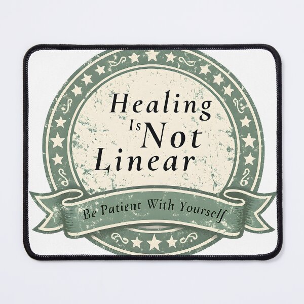 Item preview, Healing Is Not Linear Vintage Retro Badge Mental Health Gift T-Shirt designed and sold by VaultVibes.