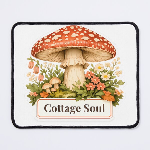 Item preview, Cottage Soul Cottagecore Mushroom Vintage Botanical Wildflower Sticker designed and sold by VaultVibes.