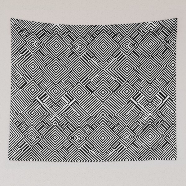 Item preview, Black and White Op Art Chevron Pattern designed and sold by SplashTastic.