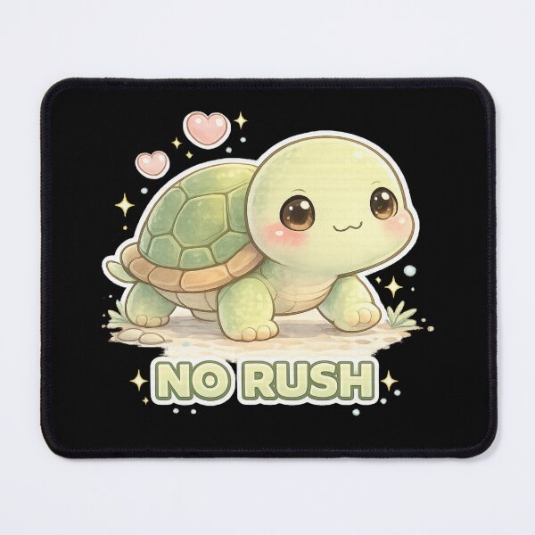 Item preview, Cute Turtle No Rush Sticker | Funny Kawaii Turtle Meme Aesthetic Gift for Turtle Lovers designed and sold by ArtByTripti.