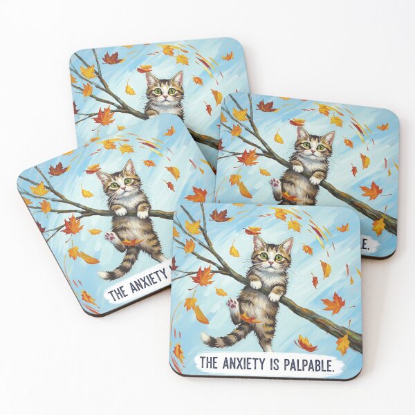 Item preview, Hanging Autumn Cat | The Anxiety is Palpable designed and sold by SillyPawsStudio.