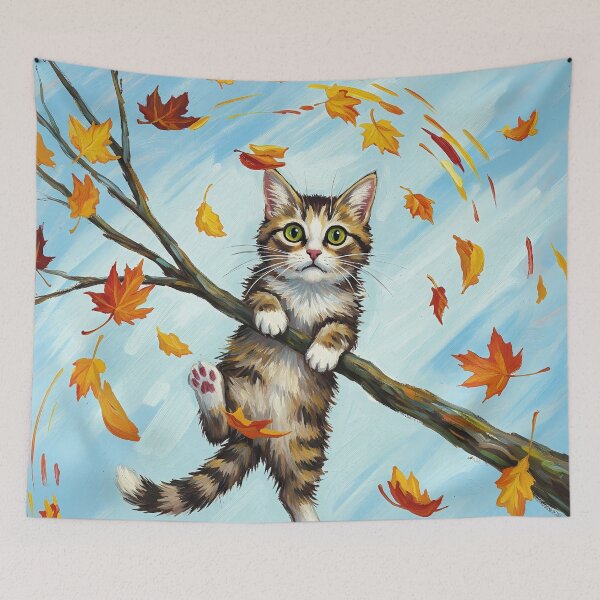 Item preview, Hanging Autumn Cat | The Anxiety is Palpable designed and sold by SillyPawsStudio.