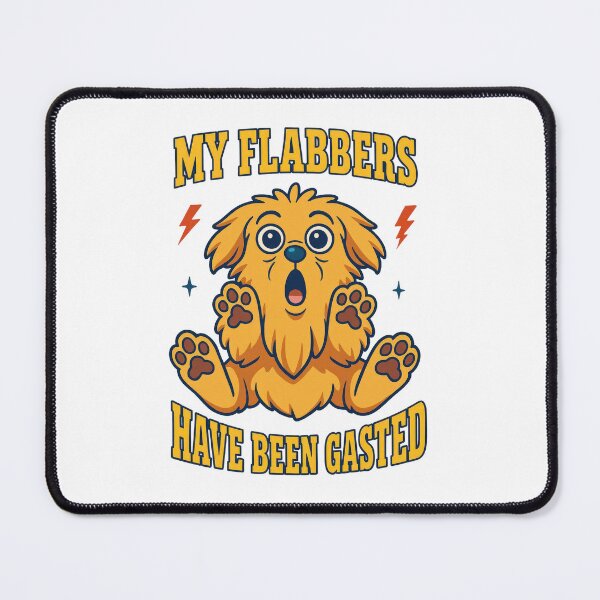 Item preview, My Flabbers Have Been Gasted Funny Shocked Dog Pun designed and sold by LunaPixelStudio.