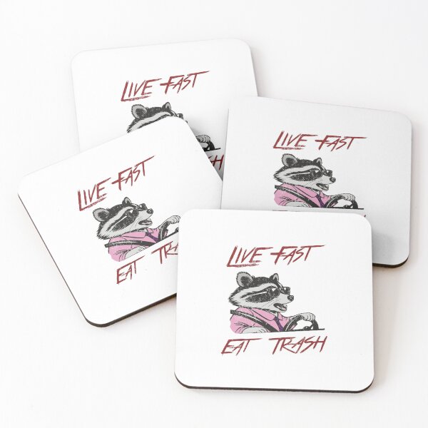 Item preview, Live Fast Eat Trash Raccoon designed and sold by Colorful-Garden.
