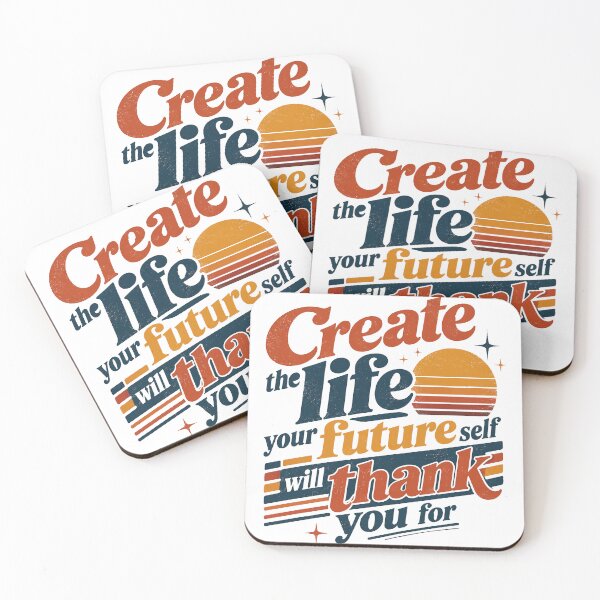 Item preview, Create The Life Your Future Self Will Thank You For Vintage Retro Sunset designed and sold by BengBenz.