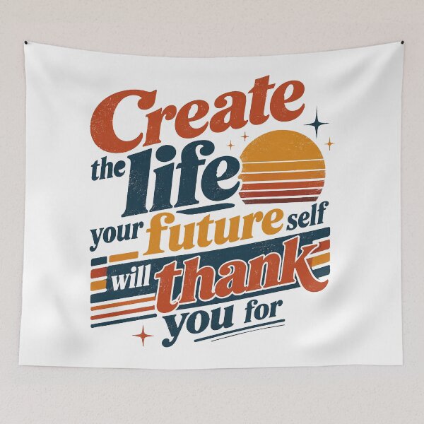Item preview, Create The Life Your Future Self Will Thank You For Vintage Retro Sunset designed and sold by BengBenz.