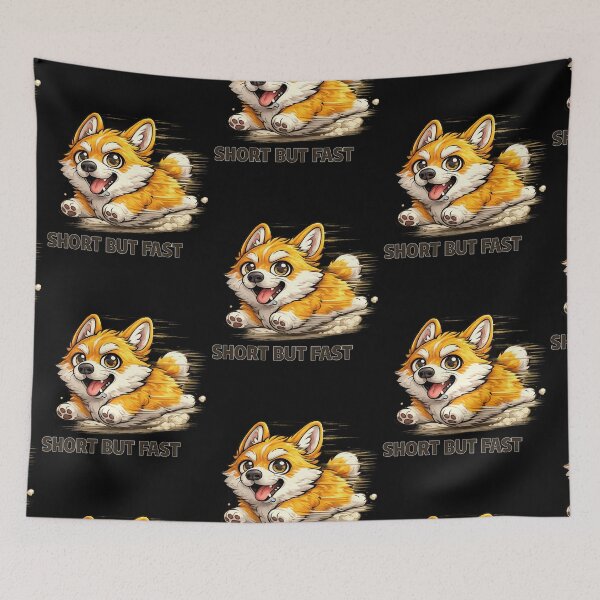 Item preview, Funny Corgi Short But Fast Sticker | Cute Running Dog Meme Gift for Corgi Lovers designed and sold by ArtByTripti.