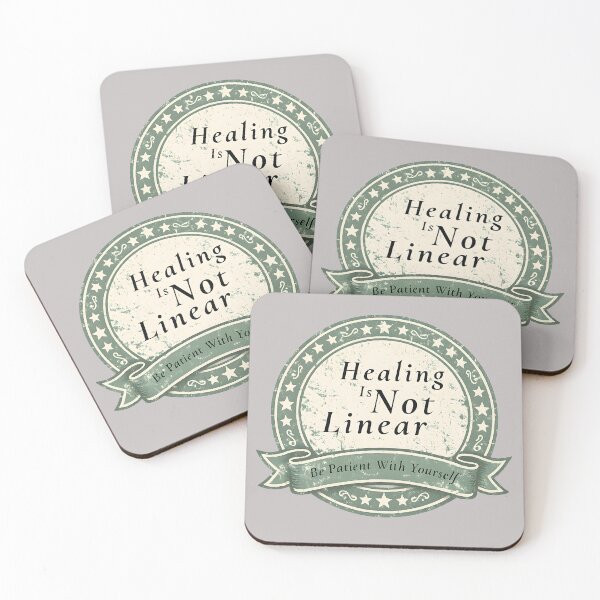 Item preview, Healing Is Not Linear Vintage Retro  Badge Mental Health Gift T-Shirt designed and sold by VaultVibes.