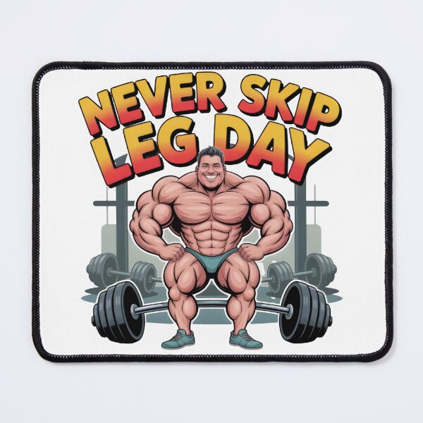Item preview, Never Skip Leg Day – Funny Cartoon Bodybuilder Gym Shirt designed and sold by Glamour Gaze .