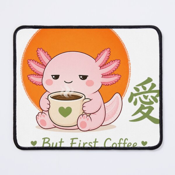 Item preview, Zen Coffee Axolotl – Kawaii Axolotl But First Coffee Japanese Love Art Gift designed and sold by QARVI.