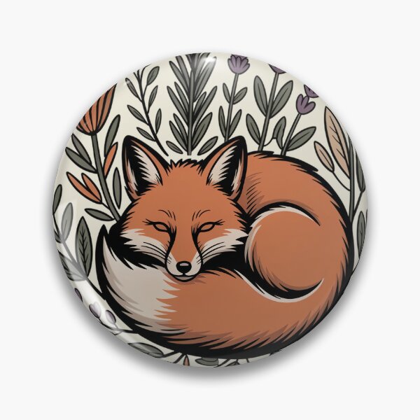 Item preview, Sleeping Fox in Herbs Lavender Botanical Art designed and sold by AlexandraSand.