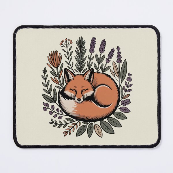 Item preview, Sleeping Fox in Herbs Lavender Botanical Art designed and sold by AlexandraSand.