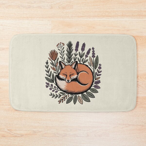 Item preview, Sleeping Fox in Herbs Lavender Botanical Art designed and sold by AlexandraSand.