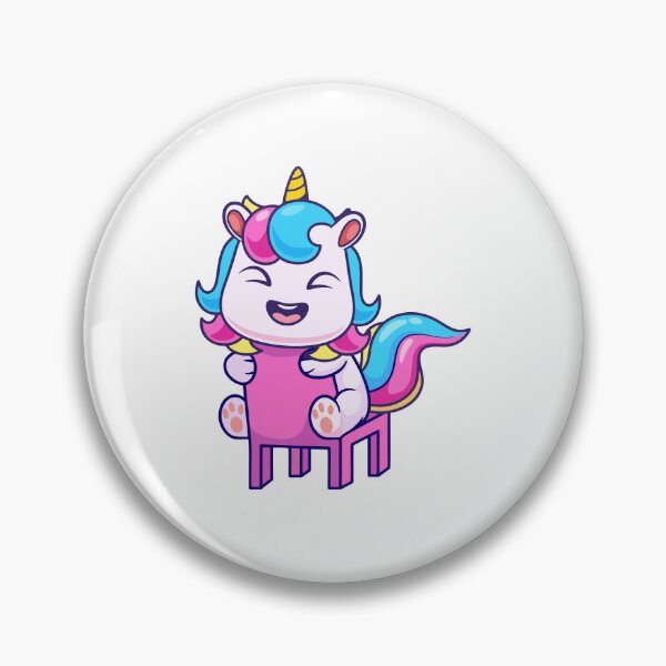 Item preview, Cute Happy Unicorn Sitting on Pink Chair Cartoon designed and sold by Andreaster.