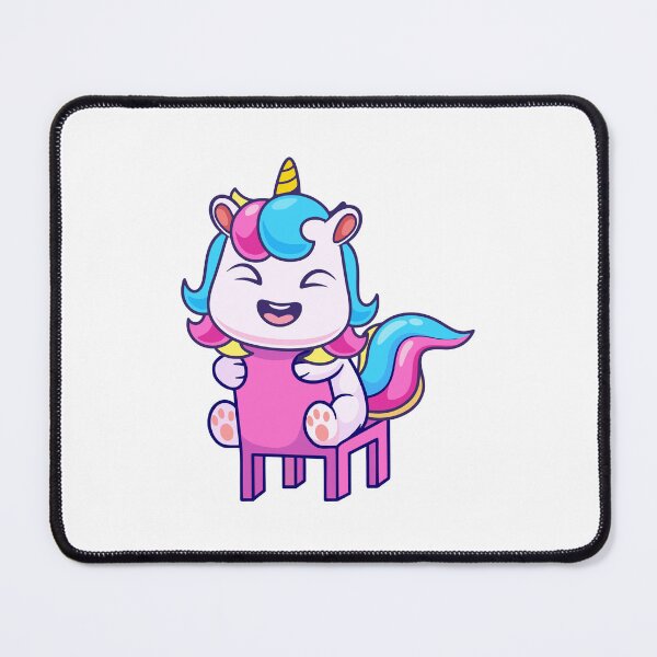 Item preview, Cute Happy Unicorn Sitting on Pink Chair Cartoon designed and sold by Andreaster.