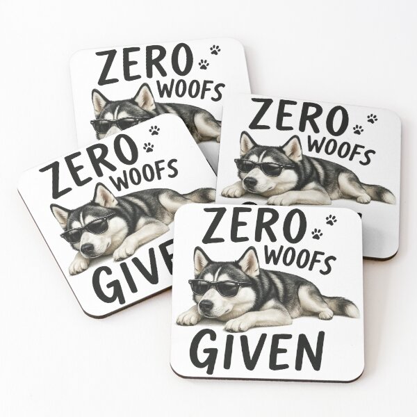 Item preview, Zero Woofs Given Funny Cool Husky Dog With Sunglasses designed and sold by LunaPixelStudio.