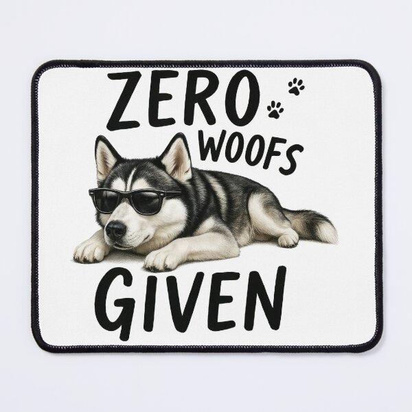 Item preview, Zero Woofs Given Funny Cool Husky Dog With Sunglasses designed and sold by LunaPixelStudio.