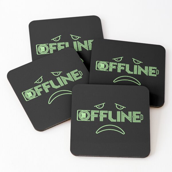 Item preview, OFFLINE Battery - Tech Retro Exhausted Face Typography Shirt designed and sold by mantra2023.