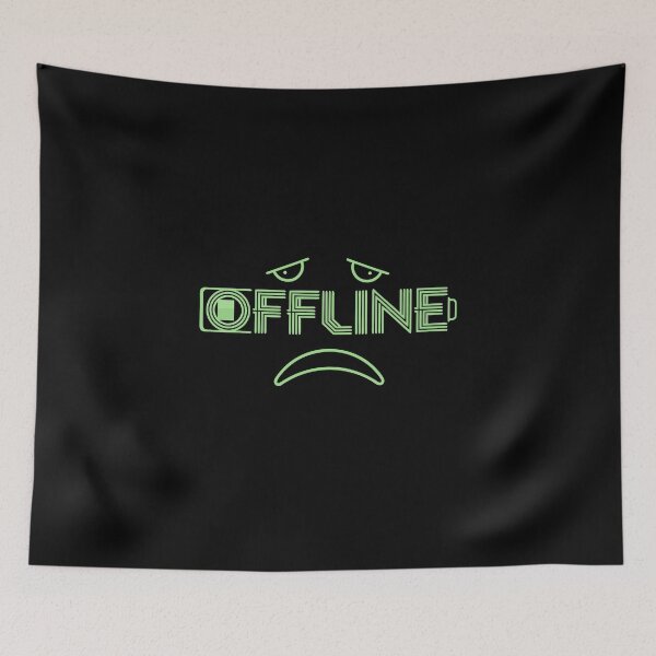 Item preview, OFFLINE Battery - Tech Retro Exhausted Face Typography Shirt designed and sold by mantra2023.