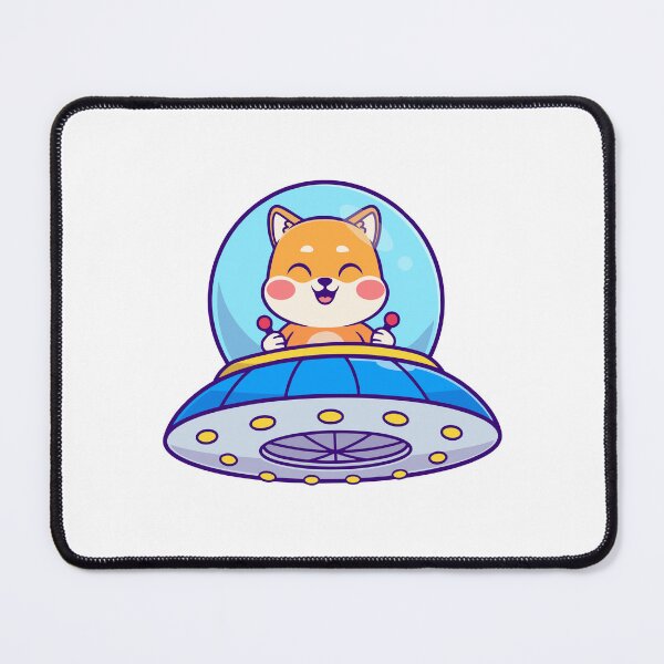 Item preview, Cute Space Dog Piloting Cartoon Blue UFO Spaceship designed and sold by Andreaster.