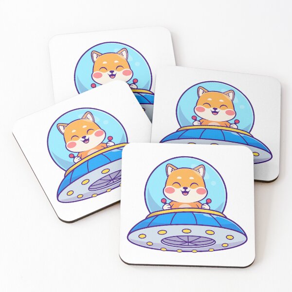 Item preview, Cute Space Dog Piloting Cartoon Blue UFO Spaceship designed and sold by Andreaster.
