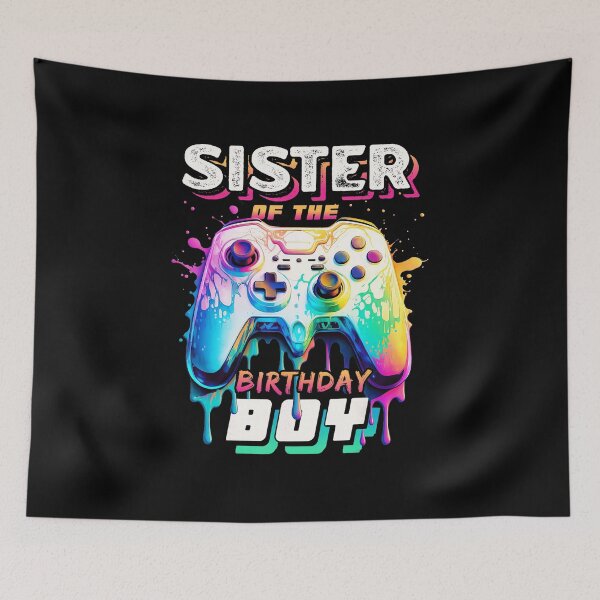 Item preview, Sister of the Birthday Boy Neon Gamer Party Controller designed and sold by FGTV2021.