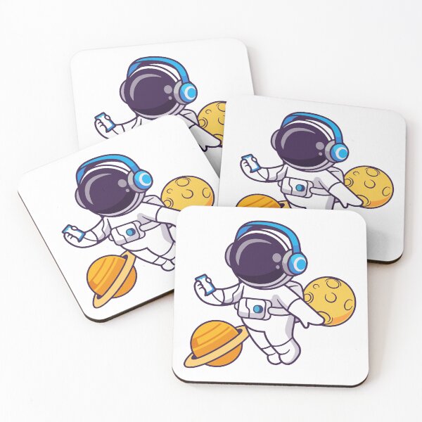 Item preview, Cute Astronaut Floating in Space with Headphones and Planets designed and sold by Andreaster.