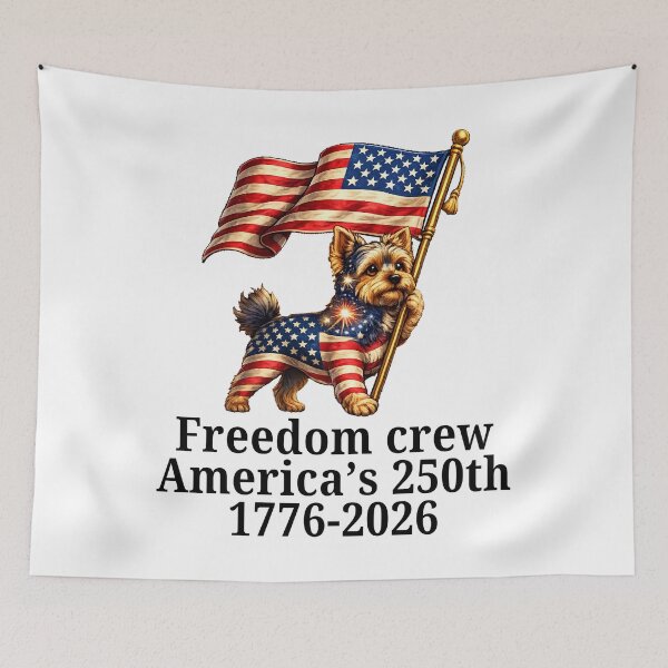 Item preview, Patriotic Yorkie Dog American Flag 4th of July Puppy USA T-Shirt designed and sold by Teetreasure2.