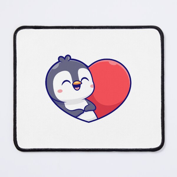 Item preview, Cute Happy Penguin Hugging Big Red Heart designed and sold by Andreaster.