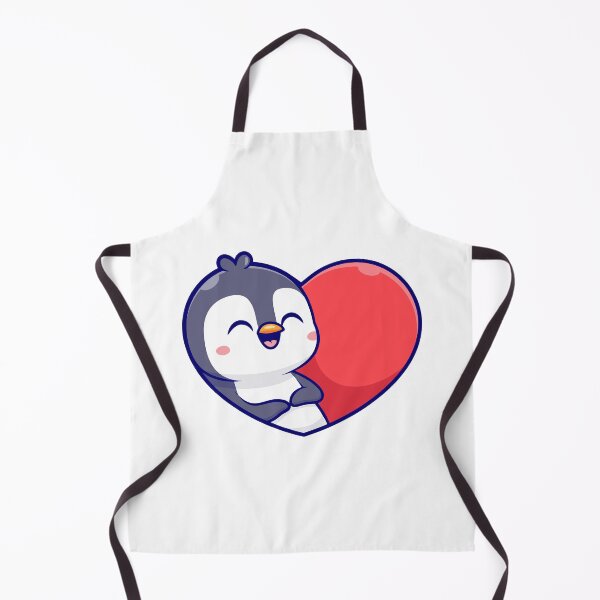 Item preview, Cute Happy Penguin Hugging Big Red Heart designed and sold by Andreaster.