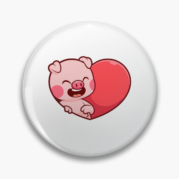 Item preview, Cute Happy Pink Piglet Peeking from Red Heart designed and sold by Andreaster.