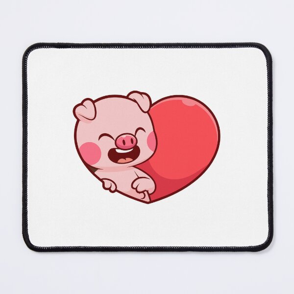Item preview, Cute Happy Pink Piglet Peeking from Red Heart designed and sold by Andreaster.