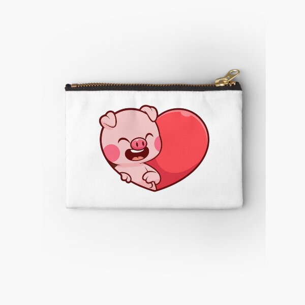 Item preview, Cute Happy Pink Piglet Peeking from Red Heart designed and sold by Andreaster.