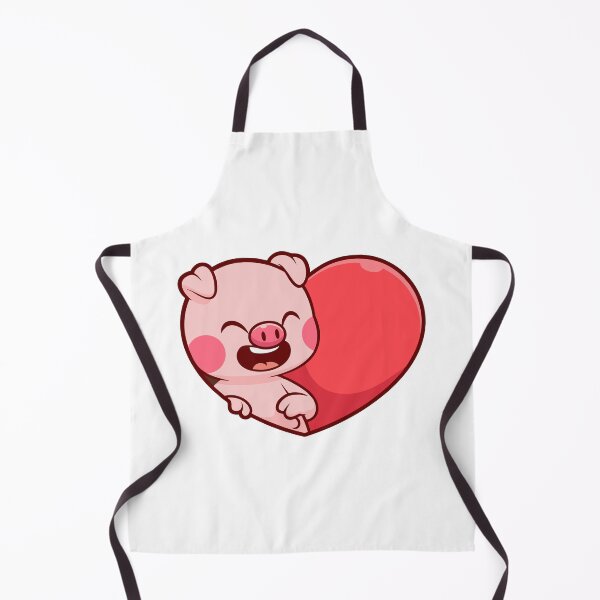 Item preview, Cute Happy Pink Piglet Peeking from Red Heart designed and sold by Andreaster.