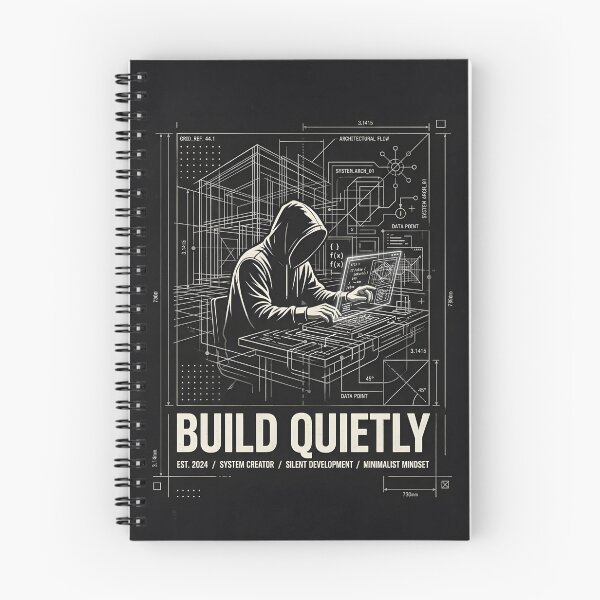 Item preview, Build Quietly | Minimalist Creator Mindset Design designed and sold by OVERRIDESTUDIOS.