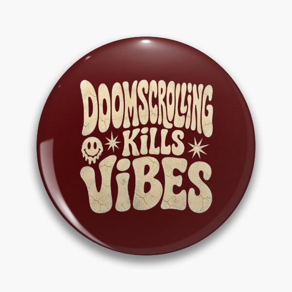 Item preview, Doomscrolling Kills Vibes Retro Typography Anti Screen Time Shirt designed and sold by PhylonBoxx.