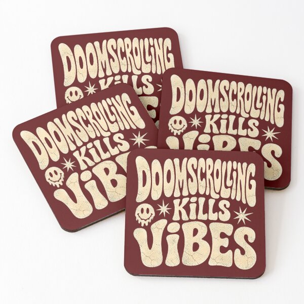 Item preview, Doomscrolling Kills Vibes Retro Typography Anti Screen Time Shirt designed and sold by PhylonBoxx.